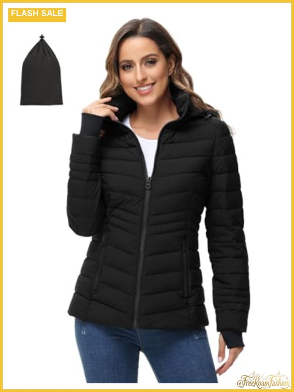 Womens Lightweight Packable Puffer Jacket Quilted Down Alternative Coat